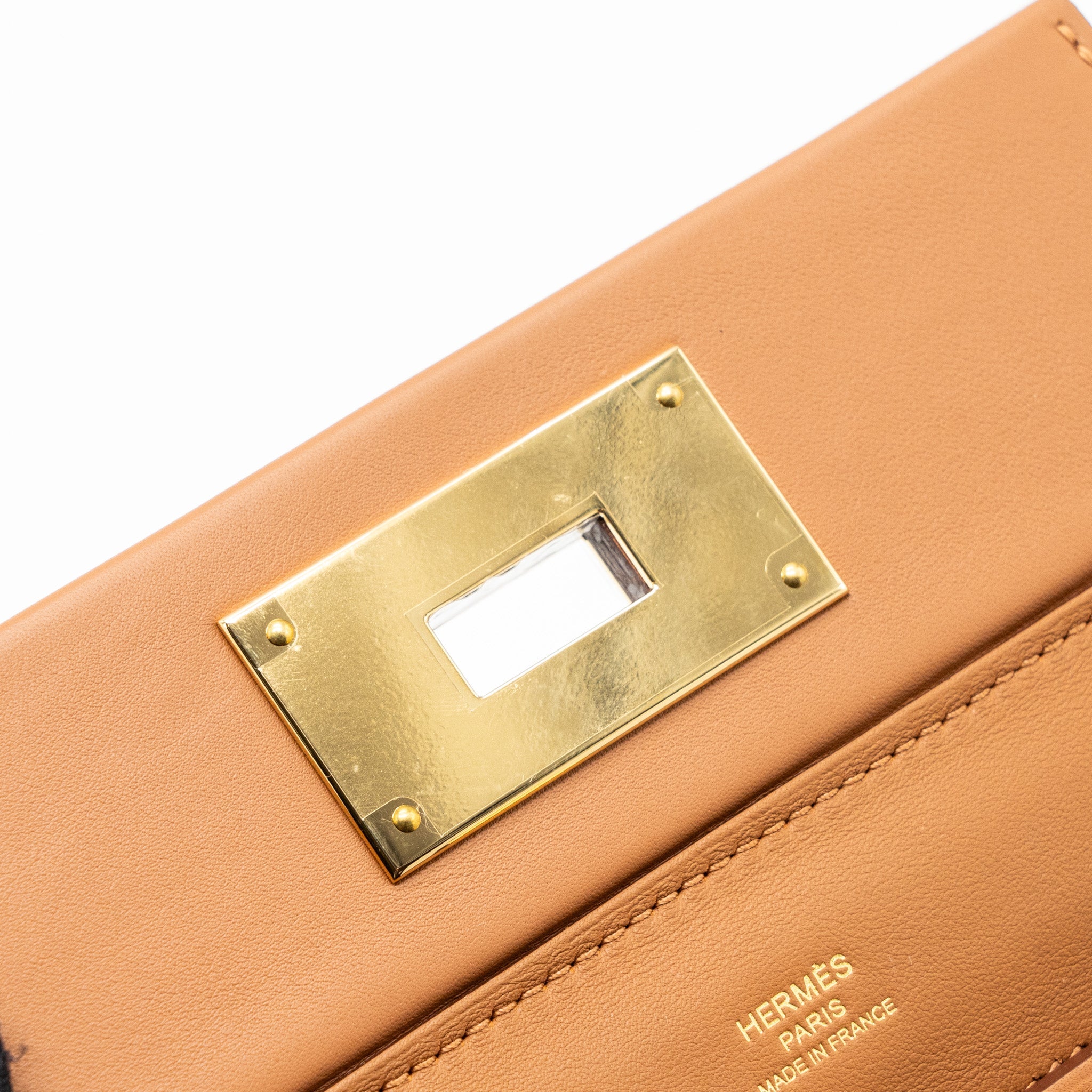 HERMES MINI 24/24 2424-21 BAG EVERCOLOR/ SWIFT GOLD GHW