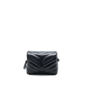 SAINT LAURENT LOULOU TOY STRAP BAG CALFSKIN BLACK WITH BLACK HARDWARE