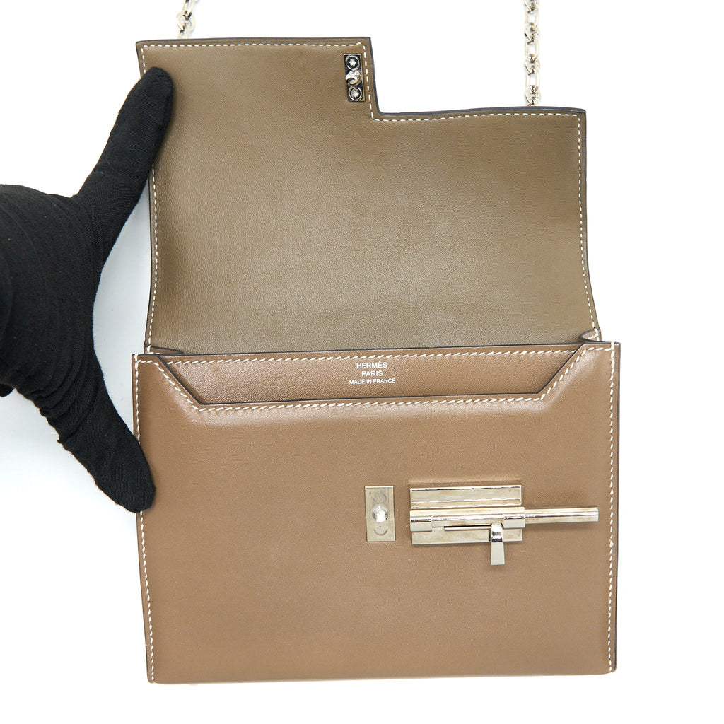 HERMES MINI VERROU BAG TADELAKT ETOUPE SHW