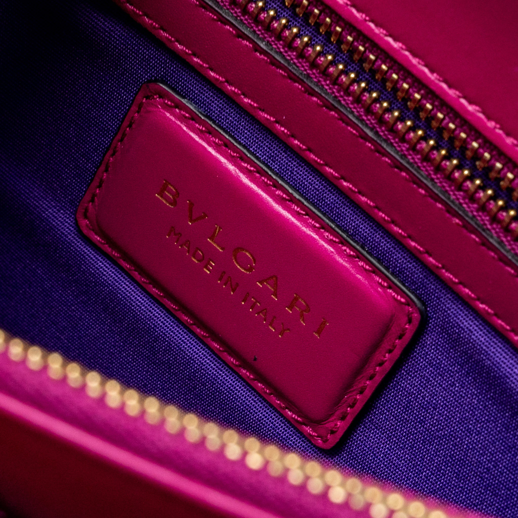 BVLGARI SERPENTI FOREVER FLAP BAG CALFSKIN DARK PINK GHW