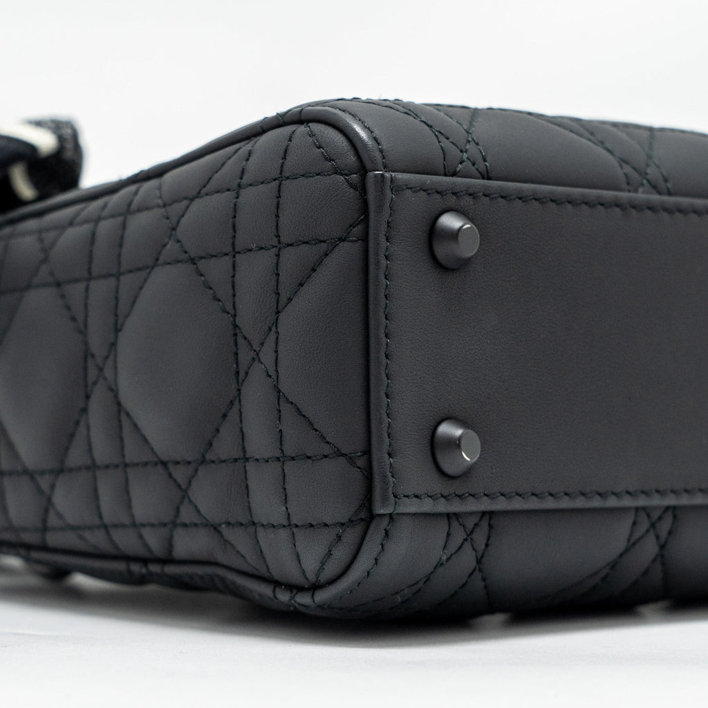 DIOR MINI LADY DIOR ULTRAMATTE CANNAGE CALFSKIN SO BLACK
