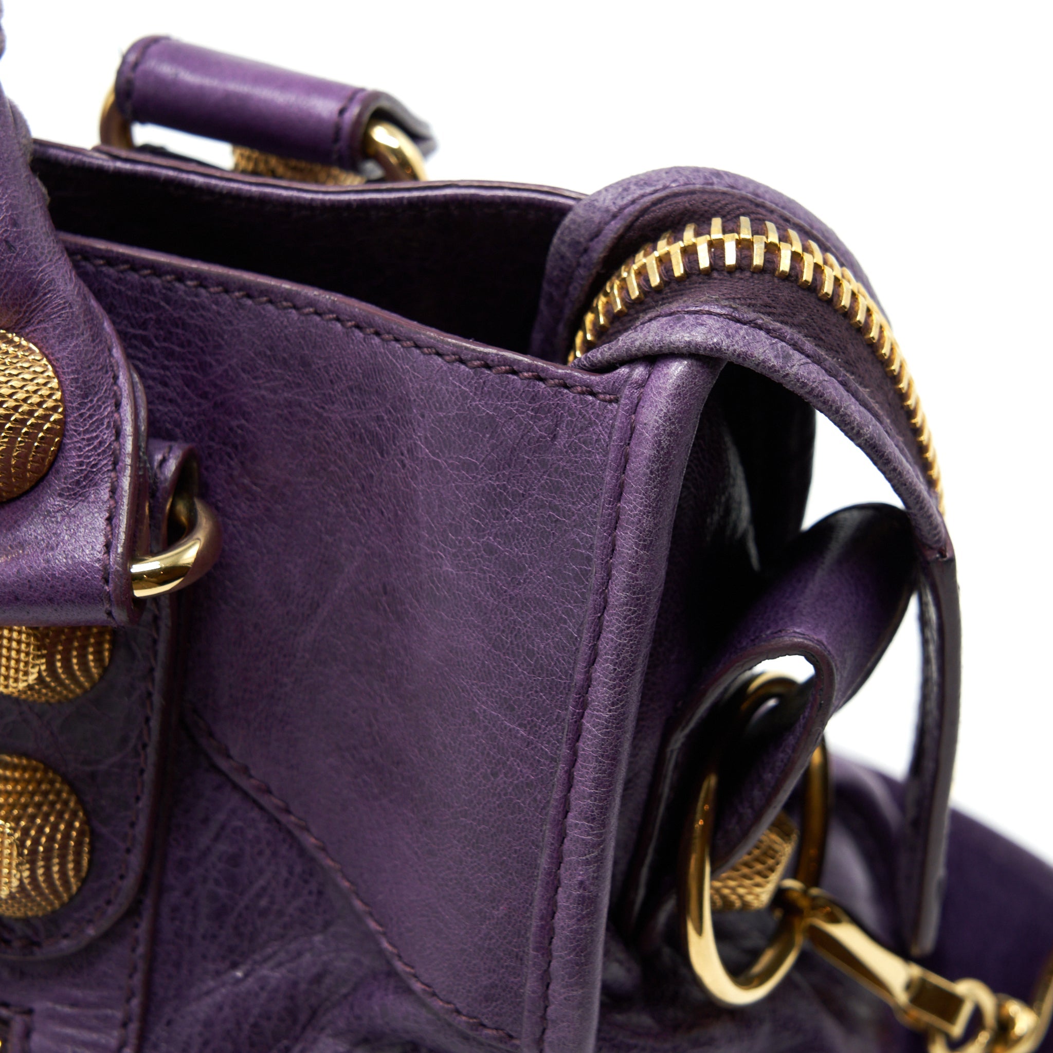 BALENCIAGA GIANT CITY BAG PURPLE GHW