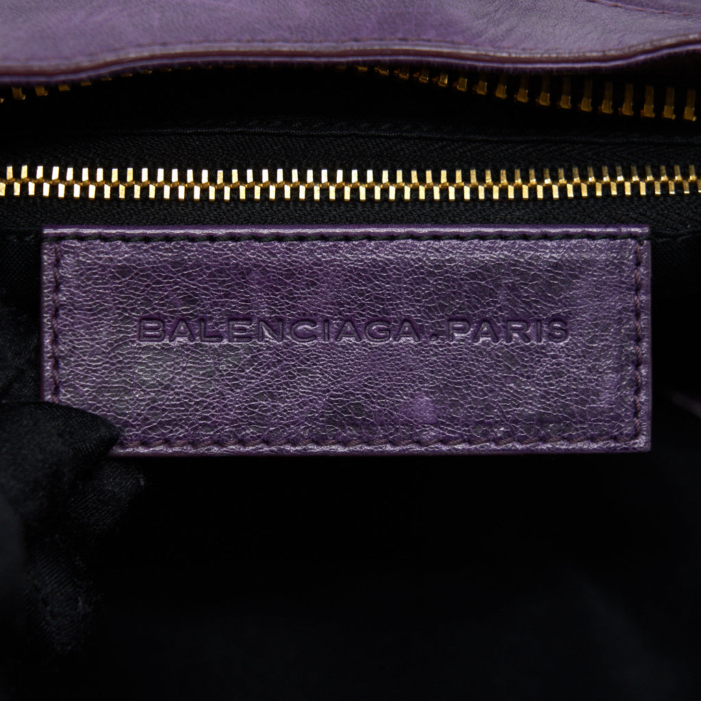 BALENCIAGA GIANT CITY BAG PURPLE GHW