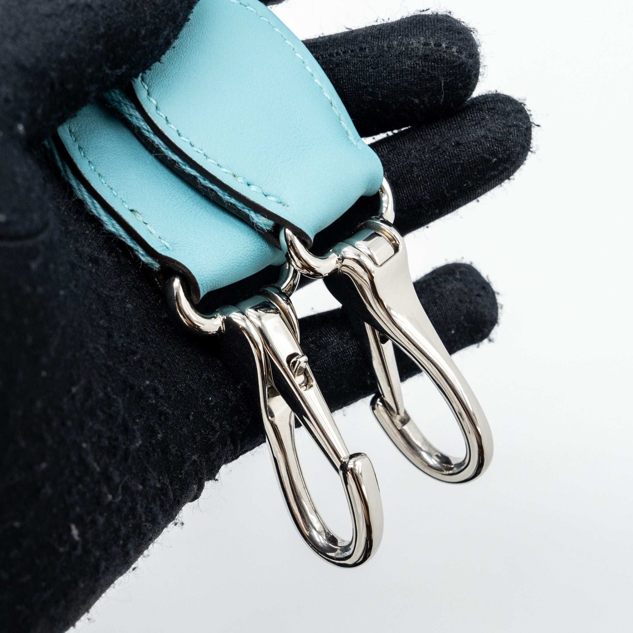 HERMES OXER SHOULDER BAG SWIFT / CLEMENCE BLUE ATOLL SHW