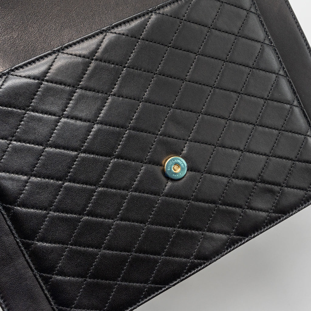 SAINT LAURENT GABY SATCHEL BAG LAMBSKIN BLACK GHW