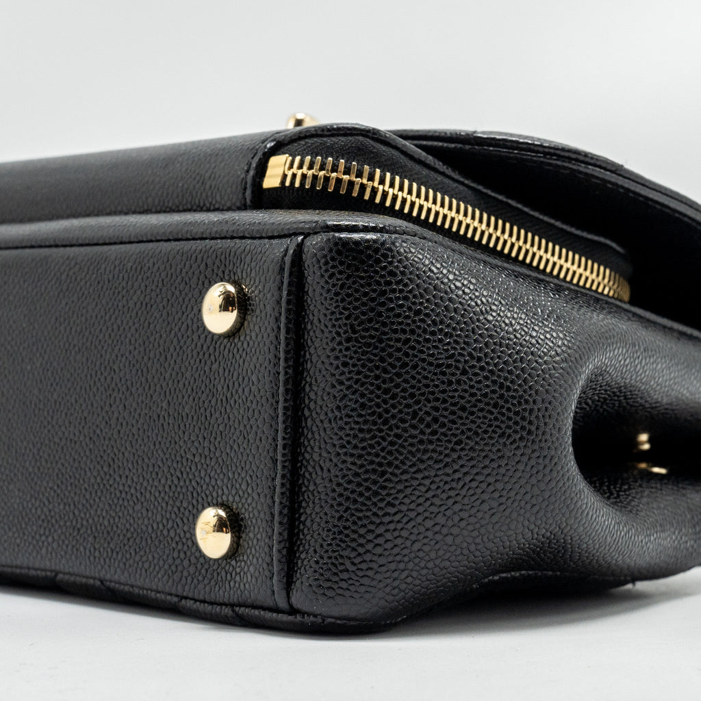 CHANEL SMALL BUSINESS AFFINITY CAVIAR BLACK LGHW