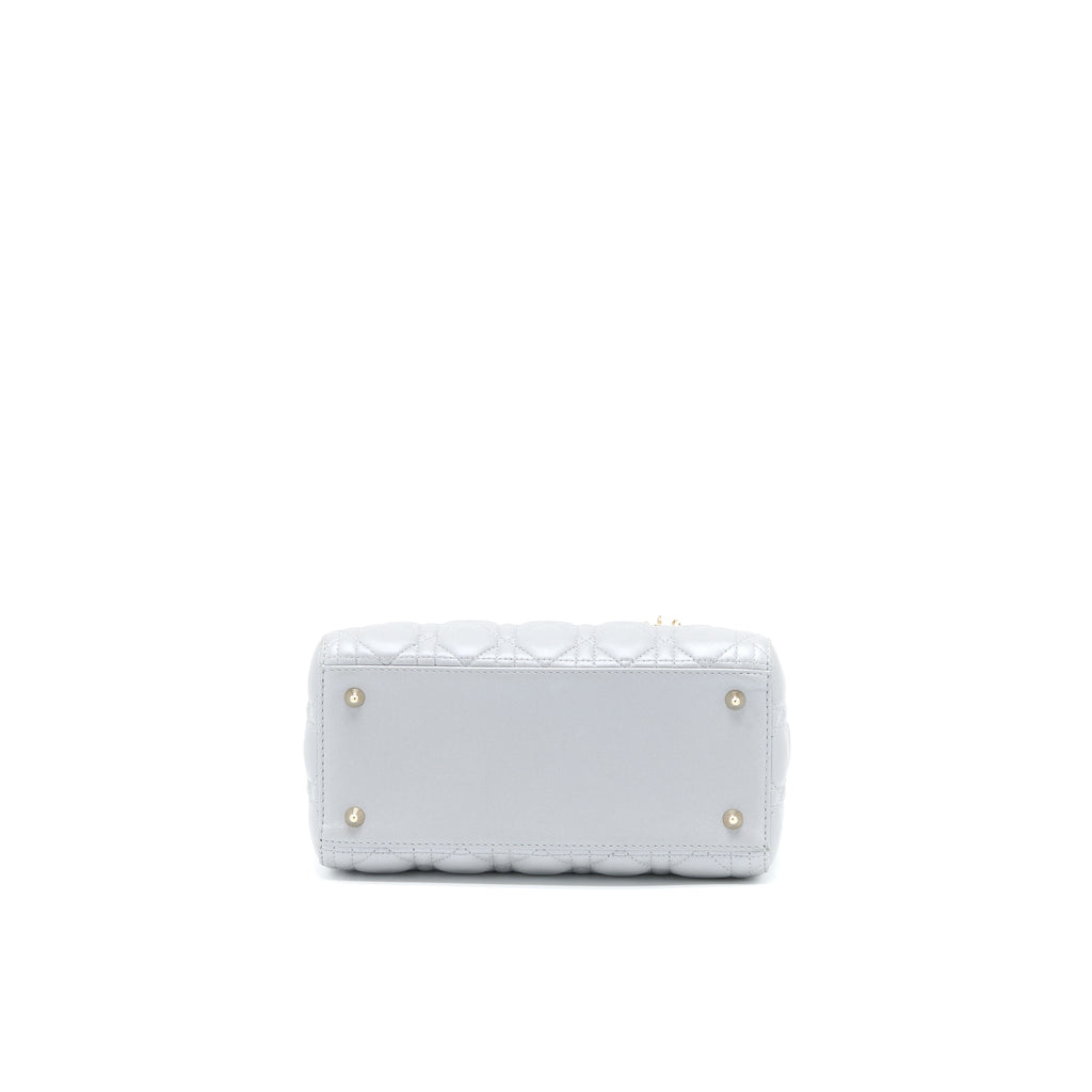 DIOR MEDIUM LADY DIOR LAMBSKIN GREY LGHW