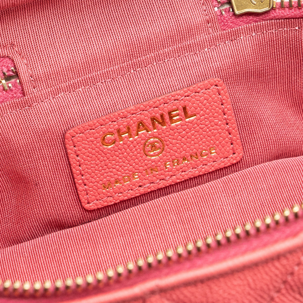 CHANEL TOP HANDLE MINI VANITY BAG CAVIAR PINK GHW
