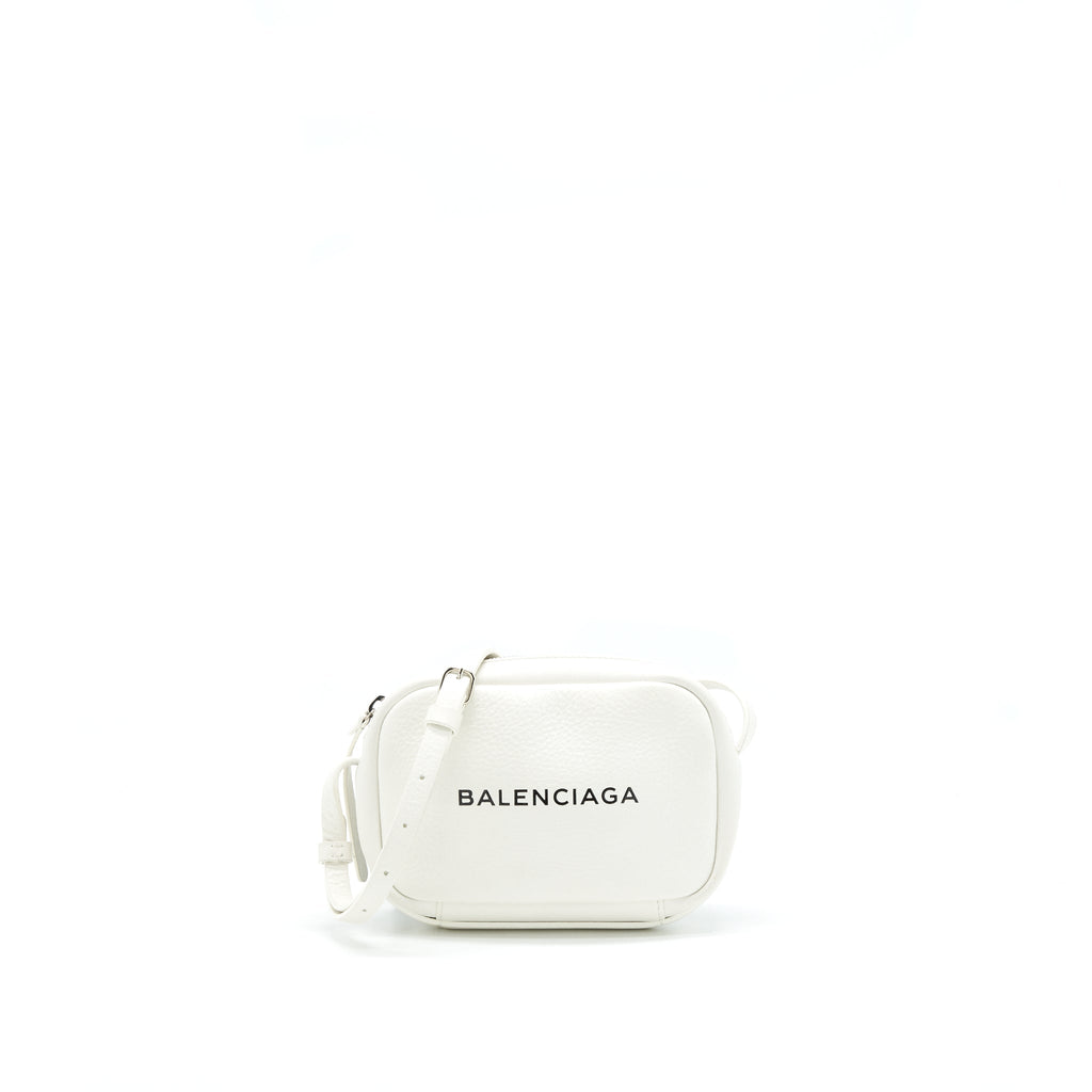 BALENCIAGA MINI CAMERA CROSSBODY BAG WHITE
