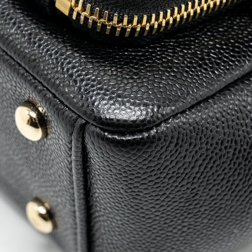 CHANEL SMALL BUSINESS AFFINITY CAVIAR BLACK LGHW