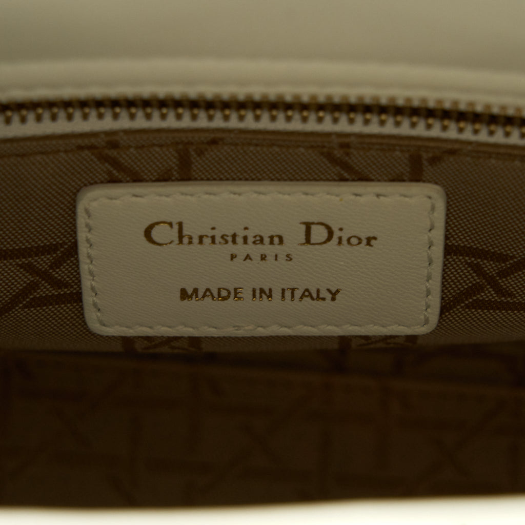 DIOR SMALL LADY DIOR MY ABCDIOR BAG LAMBSKIN WHITE LGHW