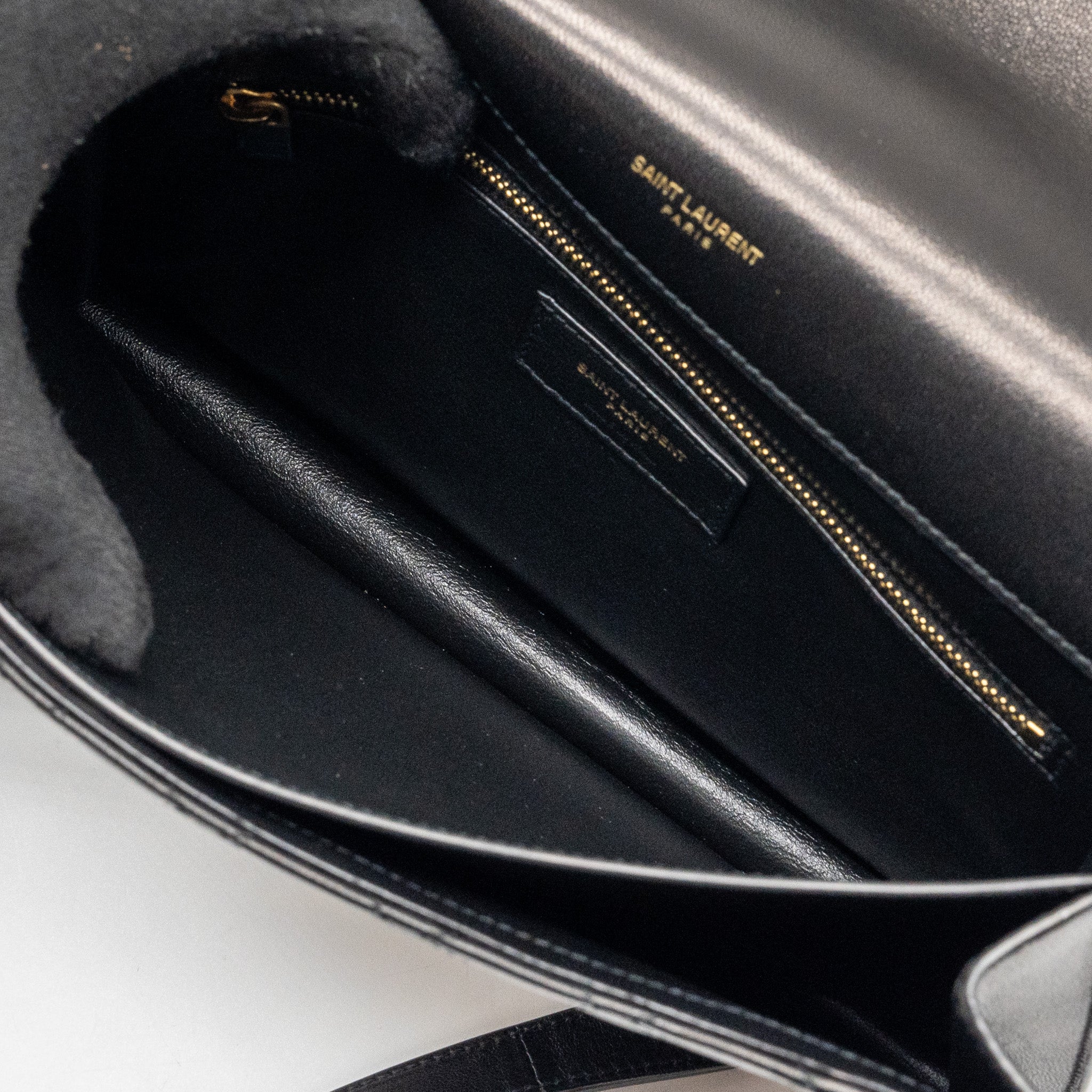 SAINT LAURENT GABY SATCHEL BAG LAMBSKIN BLACK GHW