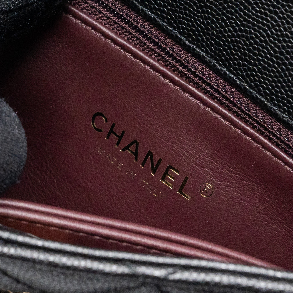 CHANEL SMALL COCO HANDLE CAVIAR BLACK LGHW (MICROCHIP)