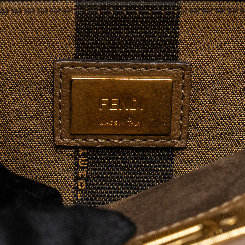 FENDI MEDIUM PEEKABOO BAG CALFSKIN TOBACO GHW