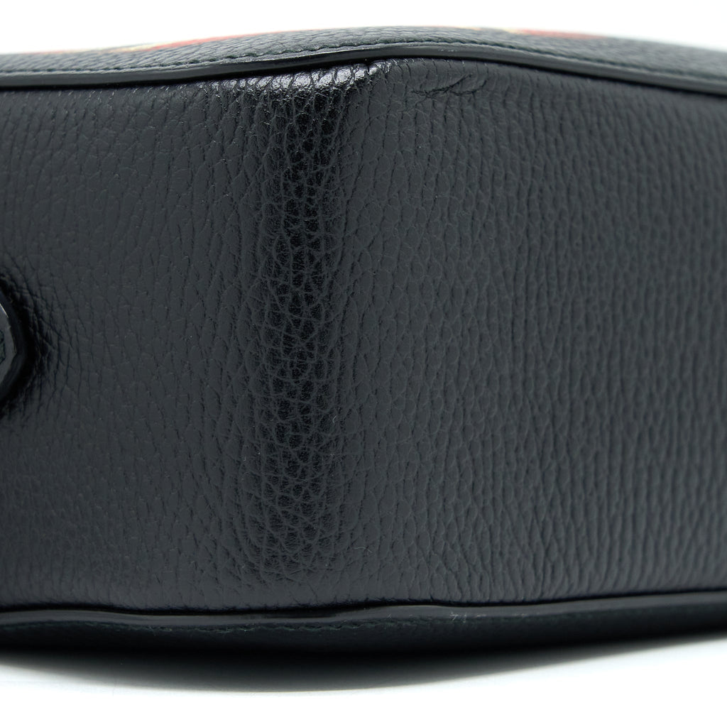 GUCCI SNAKE PRINTED CAMERA BAG CALFSKIN BLACK GHW