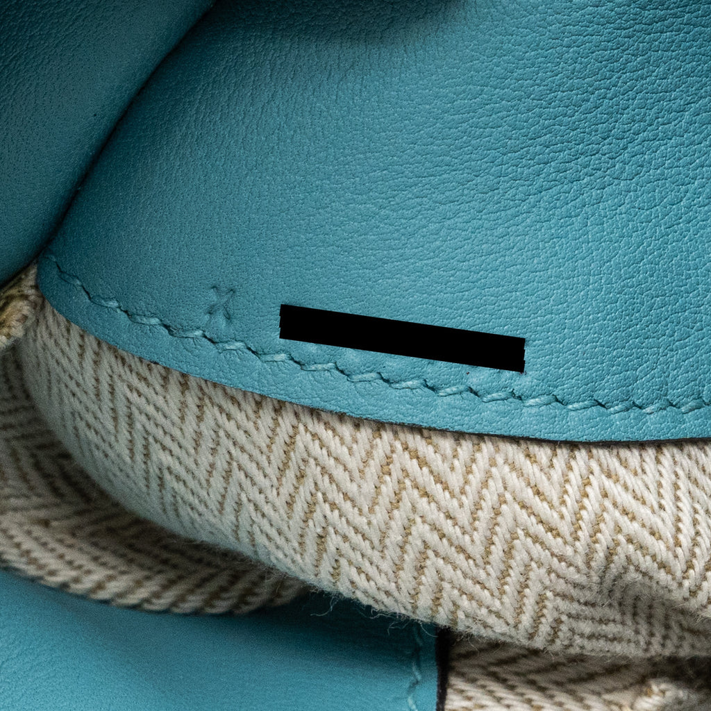 HERMES OXER SHOULDER BAG SWIFT / CLEMENCE BLUE ATOLL SHW