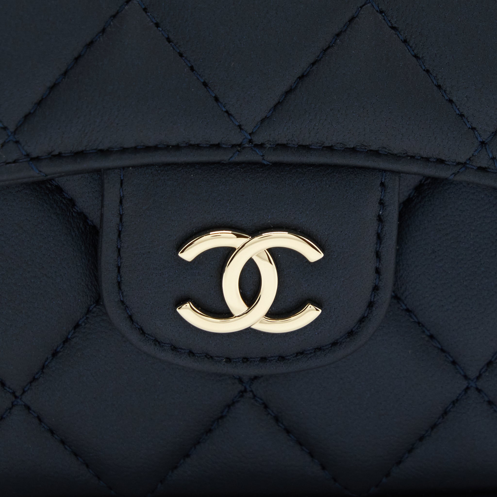 CHANEL 22S TOP HANDLE MINI FLAP BAG WITH CHAIN LAMBSKIN NAVY LGHW