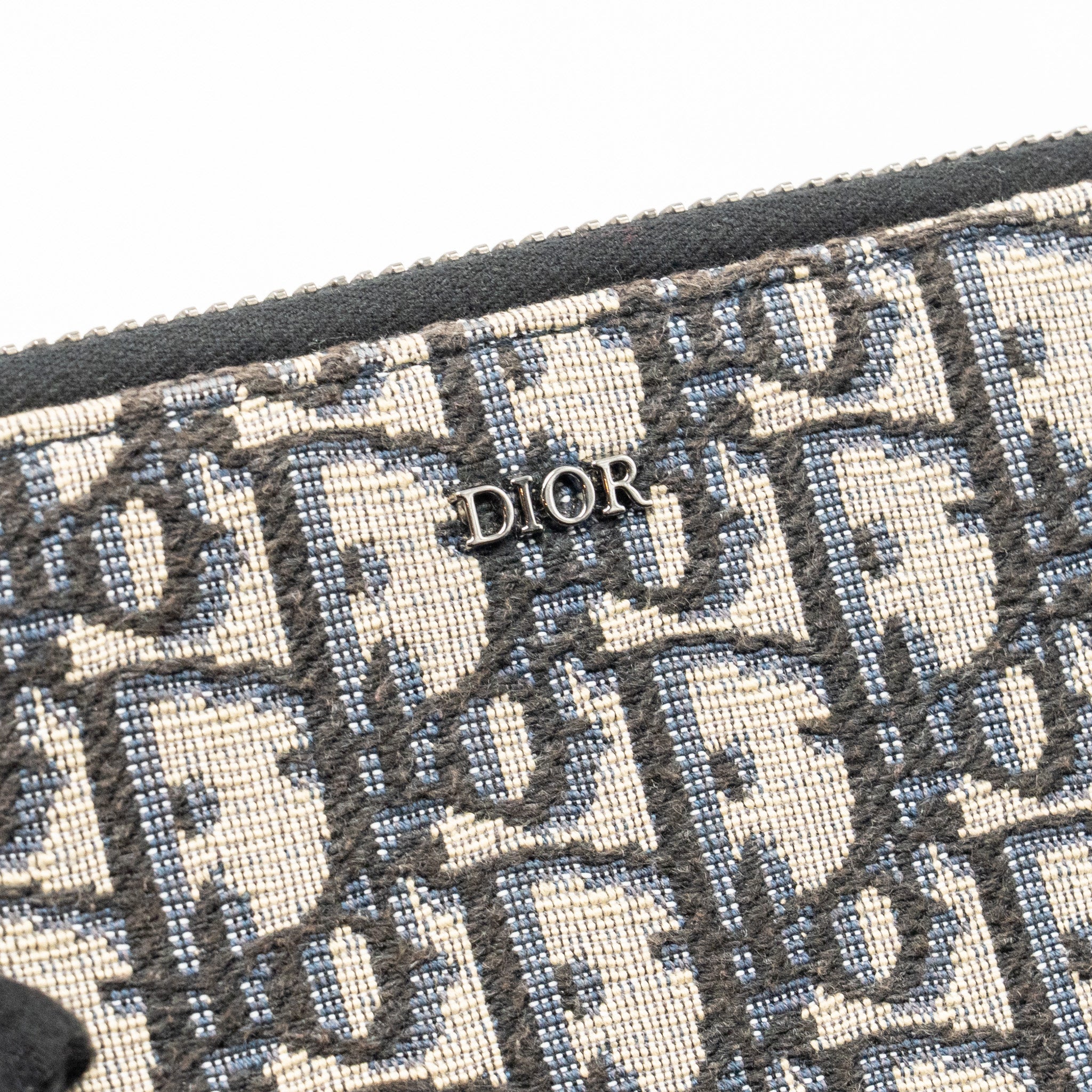 DIOR WALLET ON STRAP OBLIQUE JACQUARD CANVAS/LEATHER BLUE SHW