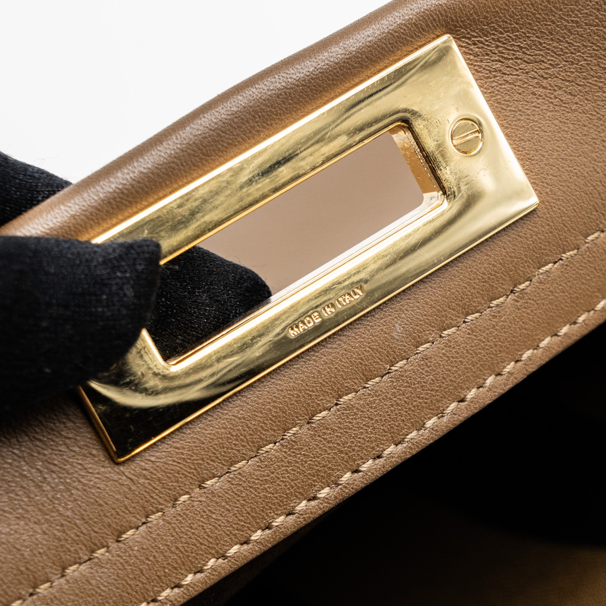 FENDI MEDIUM PEEKABOO BAG CALFSKIN TOBACO GHW
