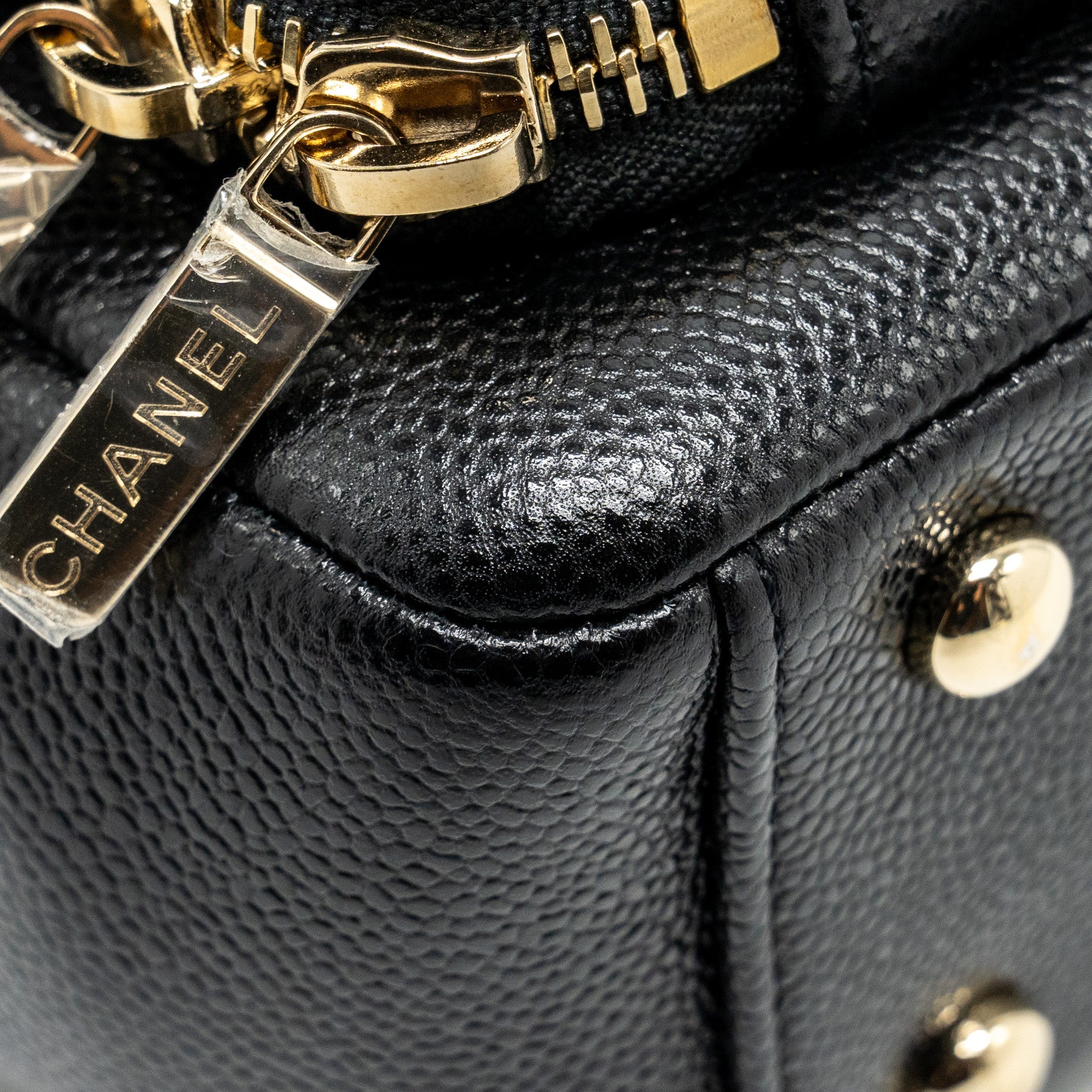 CHANEL SMALL BUSINESS AFFINITY CAVIAR BLACK LGHW