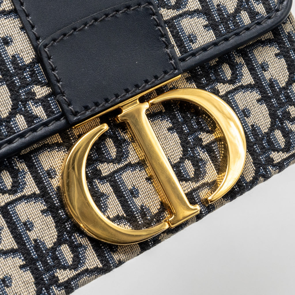 DIOR 30 MONTAIGNE BOX BLUE OBLIQUE JACQUARD GHW