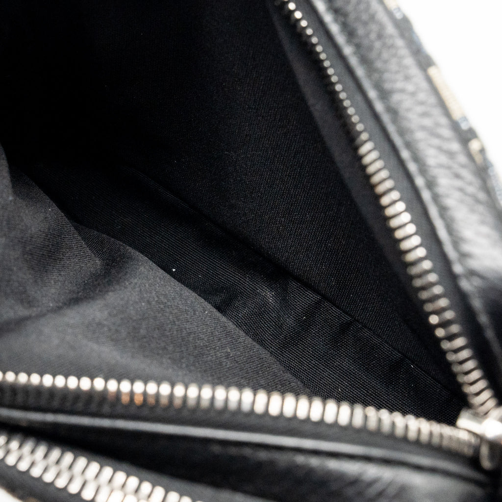 DIOR WALLET ON STRAP OBLIQUE JACQUARD CANVAS/LEATHER BLUE SHW