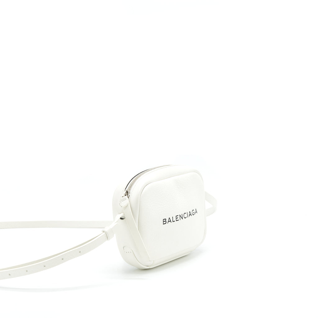 BALENCIAGA MINI CAMERA CROSSBODY BAG WHITE