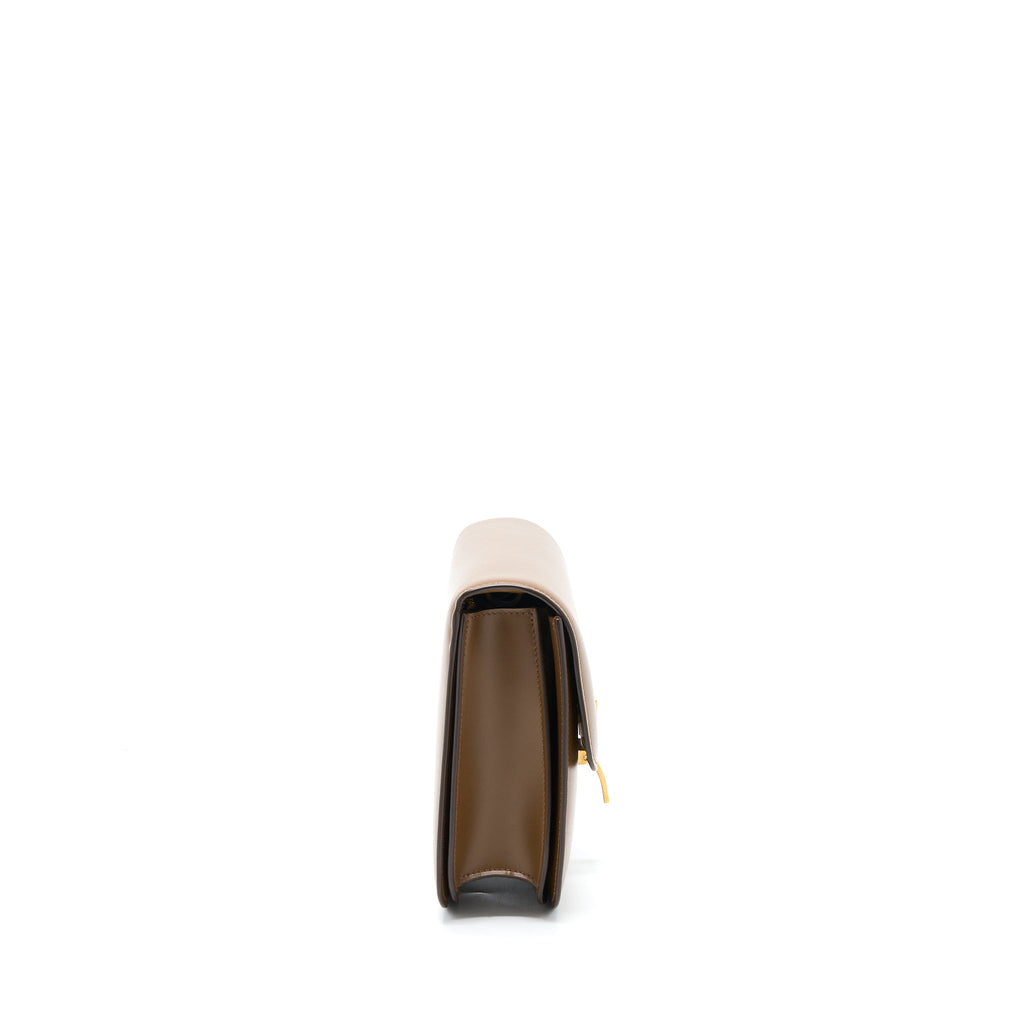 CELINE MEDIUM CLASSIC BOX BAG CALFSKIN CARAMEL BRUSHED GHW