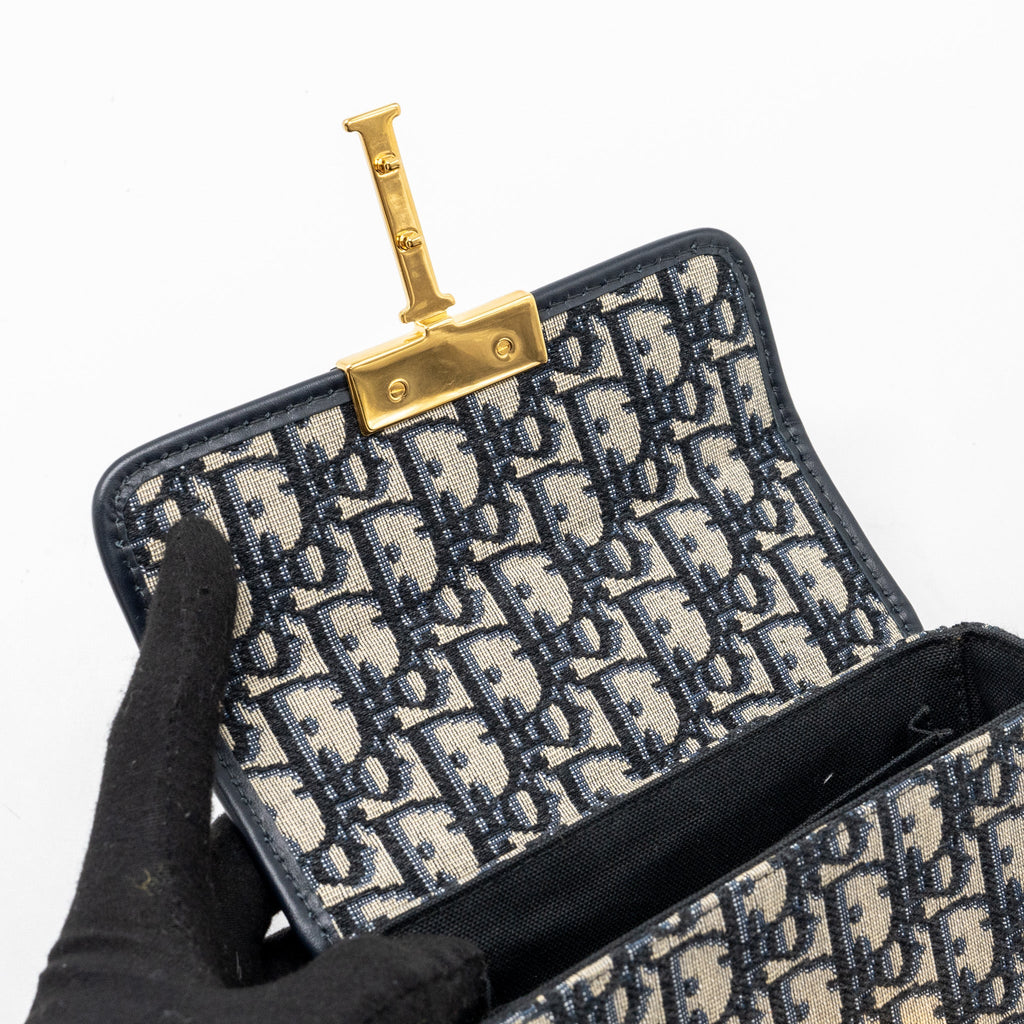 DIOR 30 MONTAIGNE BOX BLUE OBLIQUE JACQUARD GHW