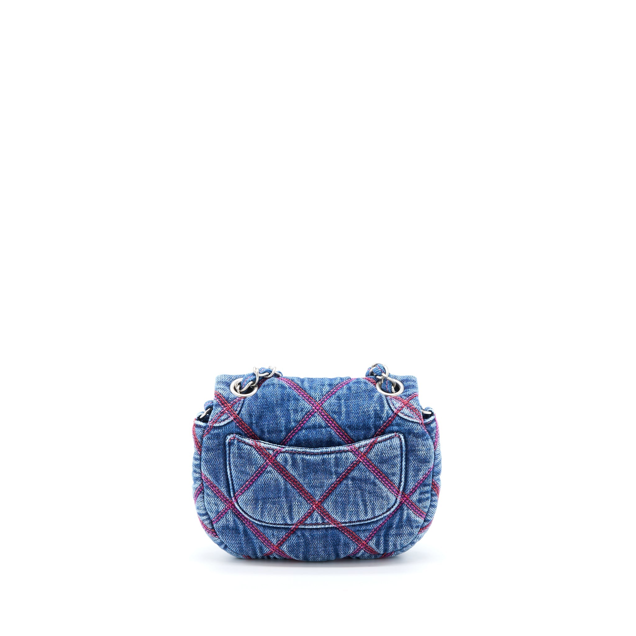 CHANEL 22S COCO BEACH DENIM MINI SADDLE BAG DENIM BLUE SHW (MICROCHIP)