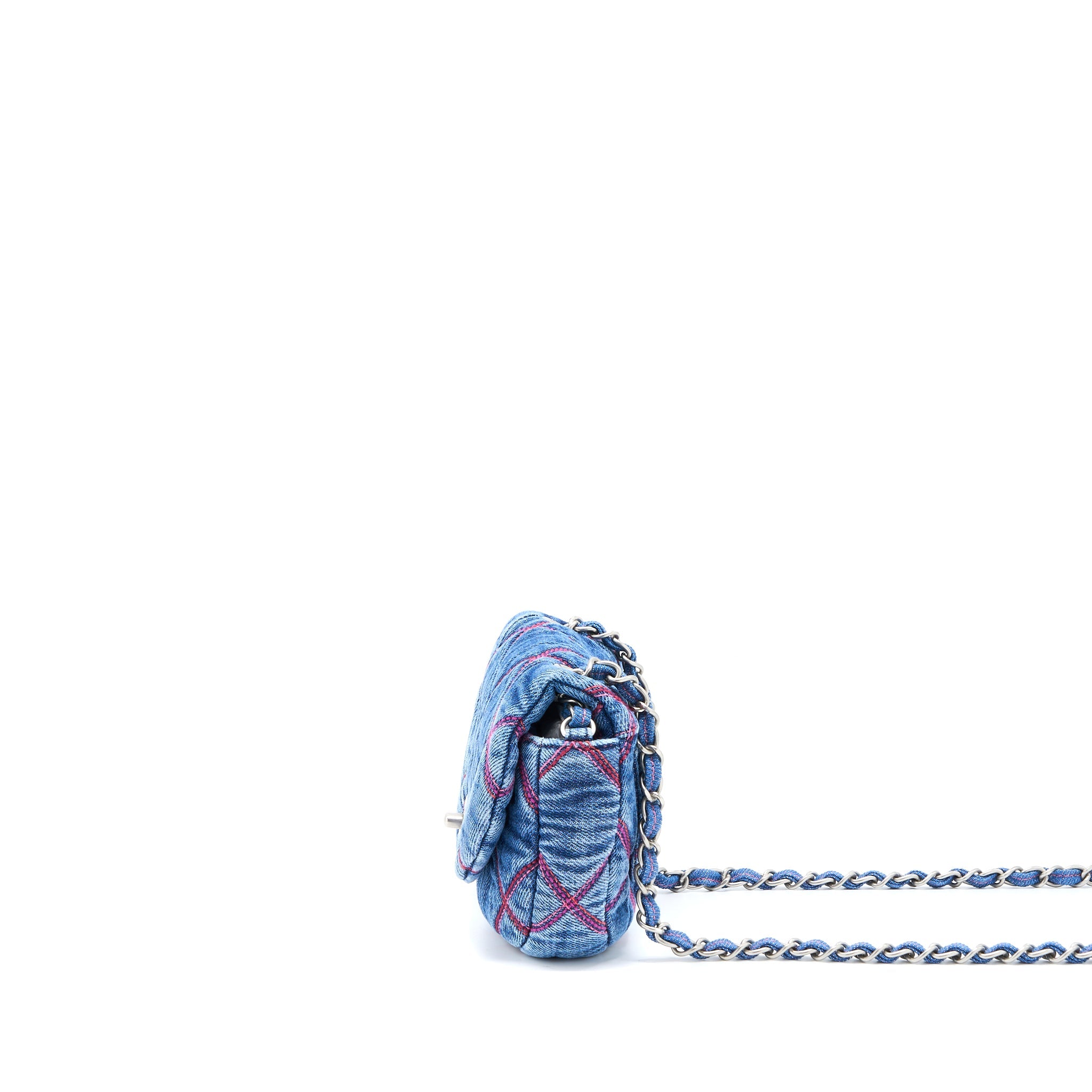 CHANEL 22S COCO BEACH DENIM MINI SADDLE BAG DENIM BLUE SHW (MICROCHIP)