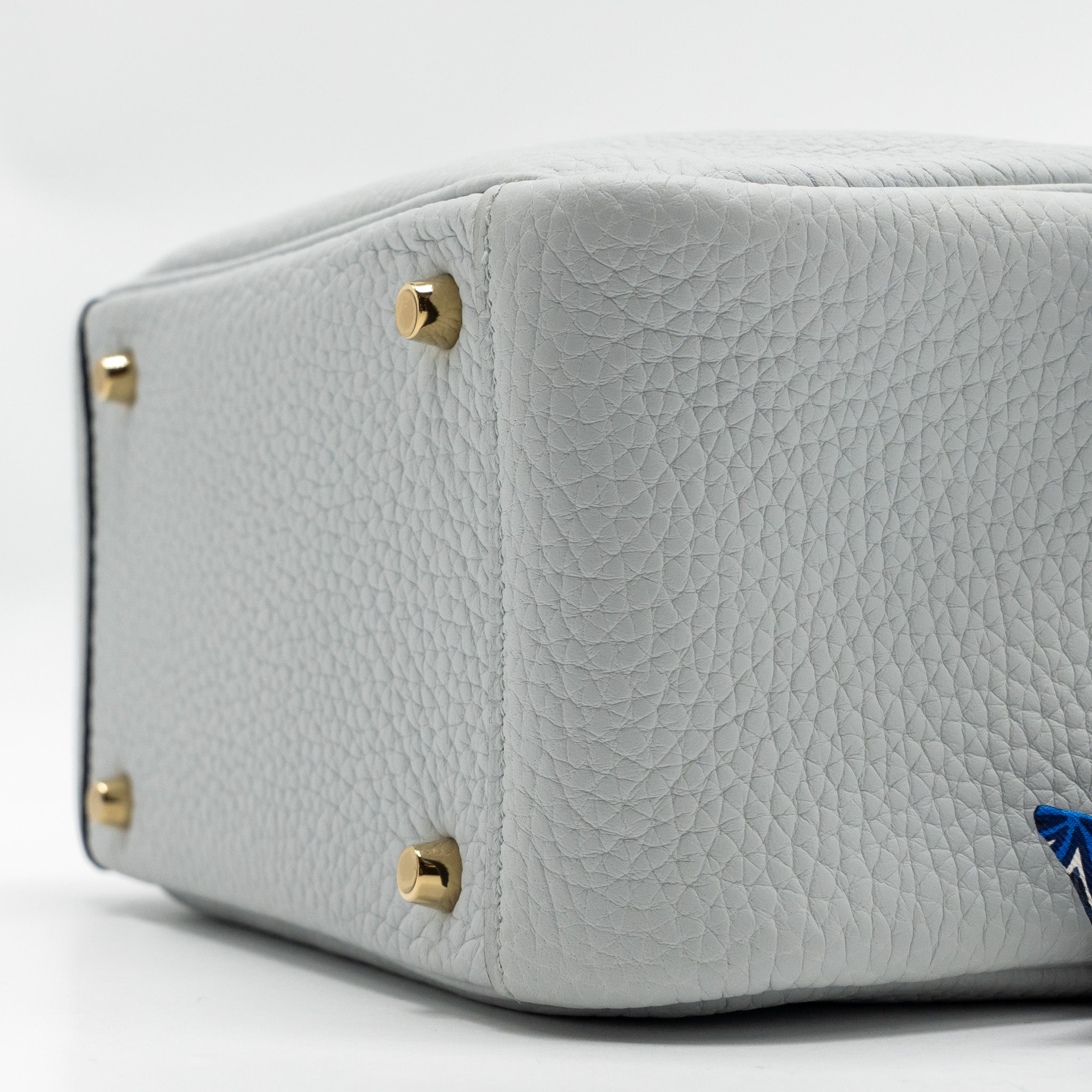 HERMES MINI LINDY CLEMENCE BLEU PALE GHW