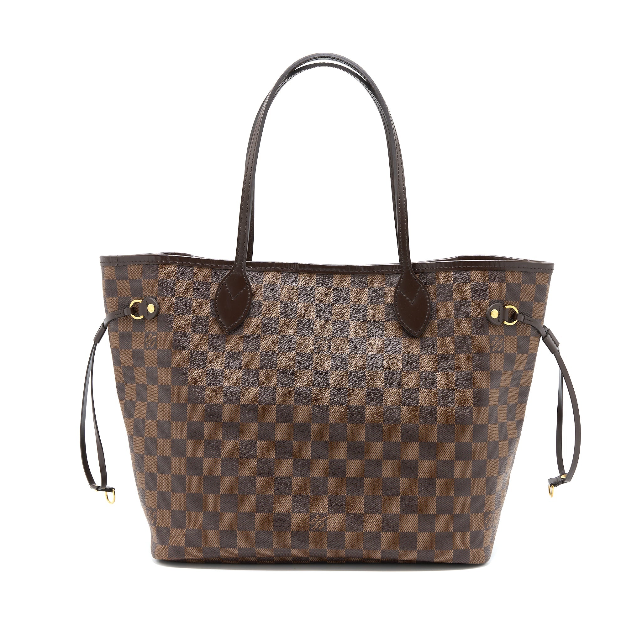 LOUIS VUITTON NEVERFULL MM DAMIER EBENE/PINK GHW