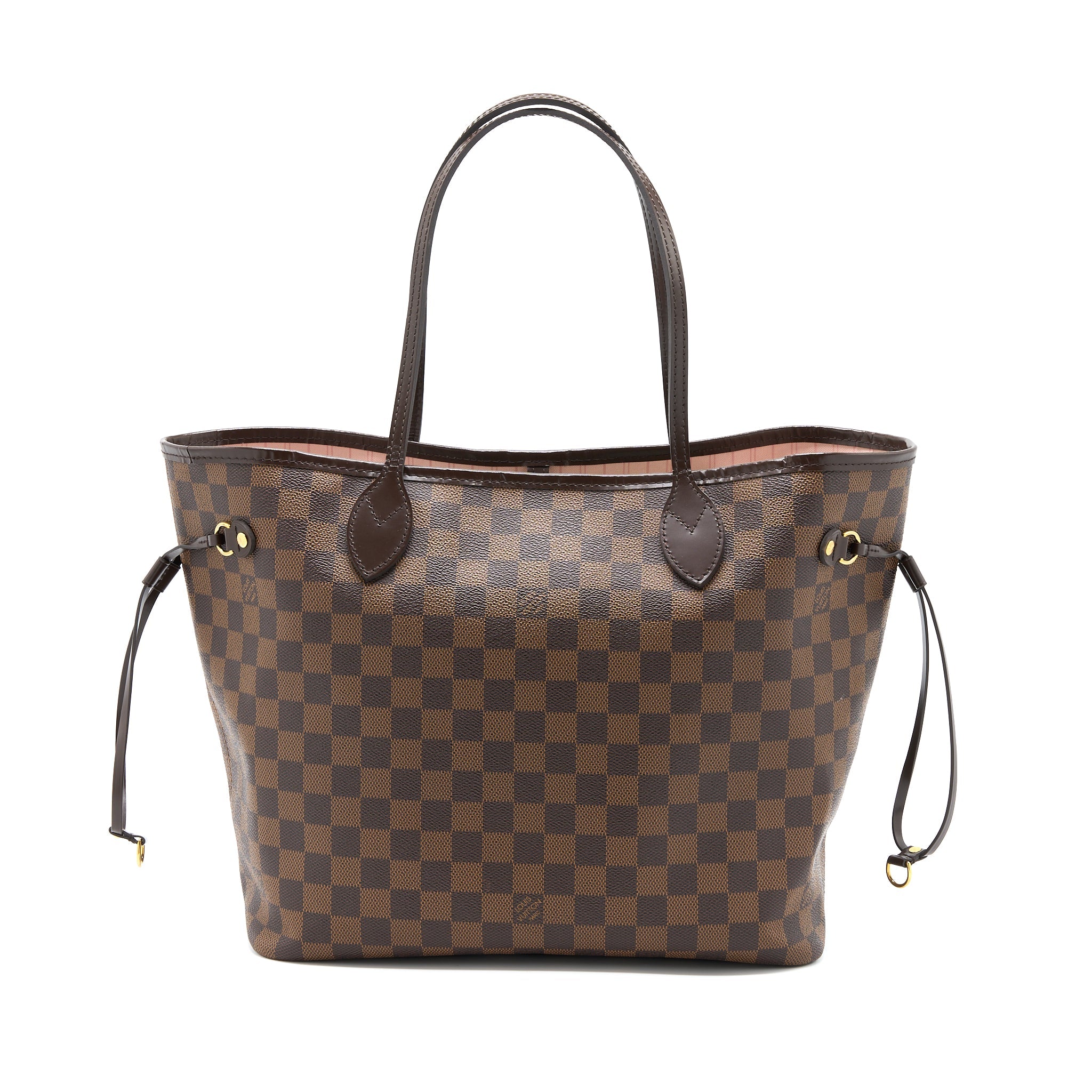 LOUIS VUITTON NEVERFULL MM DAMIER EBENE/PINK GHW