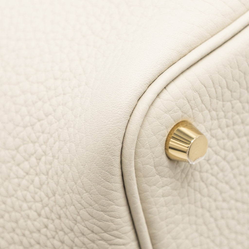 HERMES PICOTIN 18 TOUCH LOCK BAG CLEMENCE / OSTRICH BETON GHW