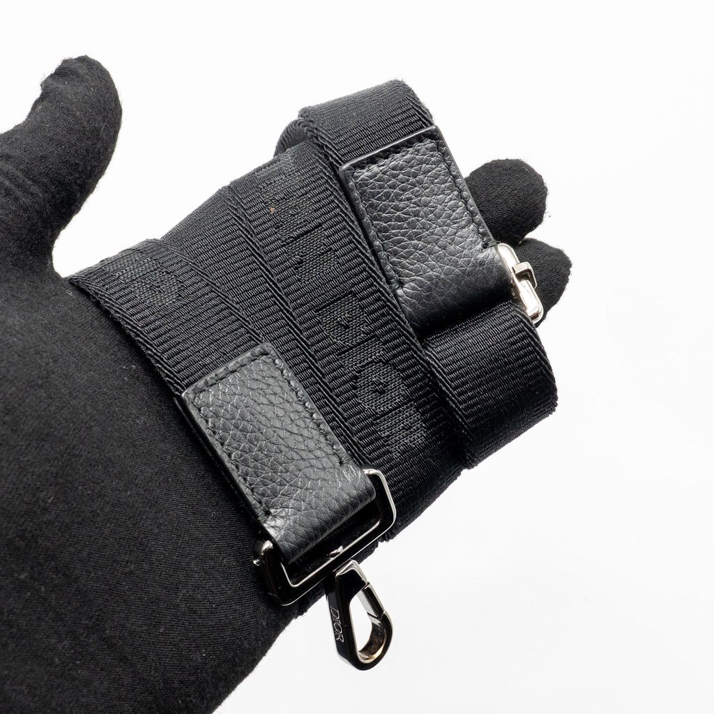 DIOR WALLET ON STRAP OBLIQUE JACQUARD CANVAS/LEATHER BLUE SHW