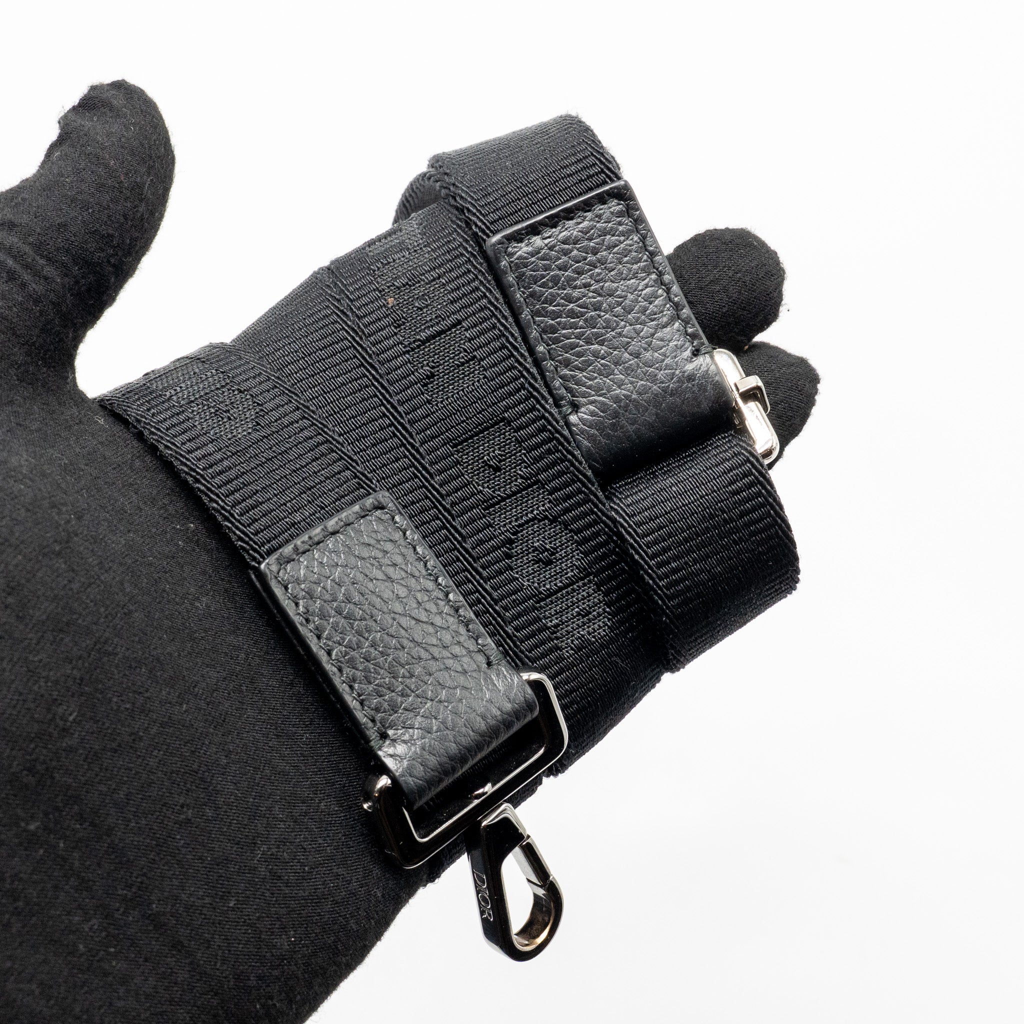 DIOR WALLET ON STRAP OBLIQUE JACQUARD CANVAS/LEATHER BLUE SHW