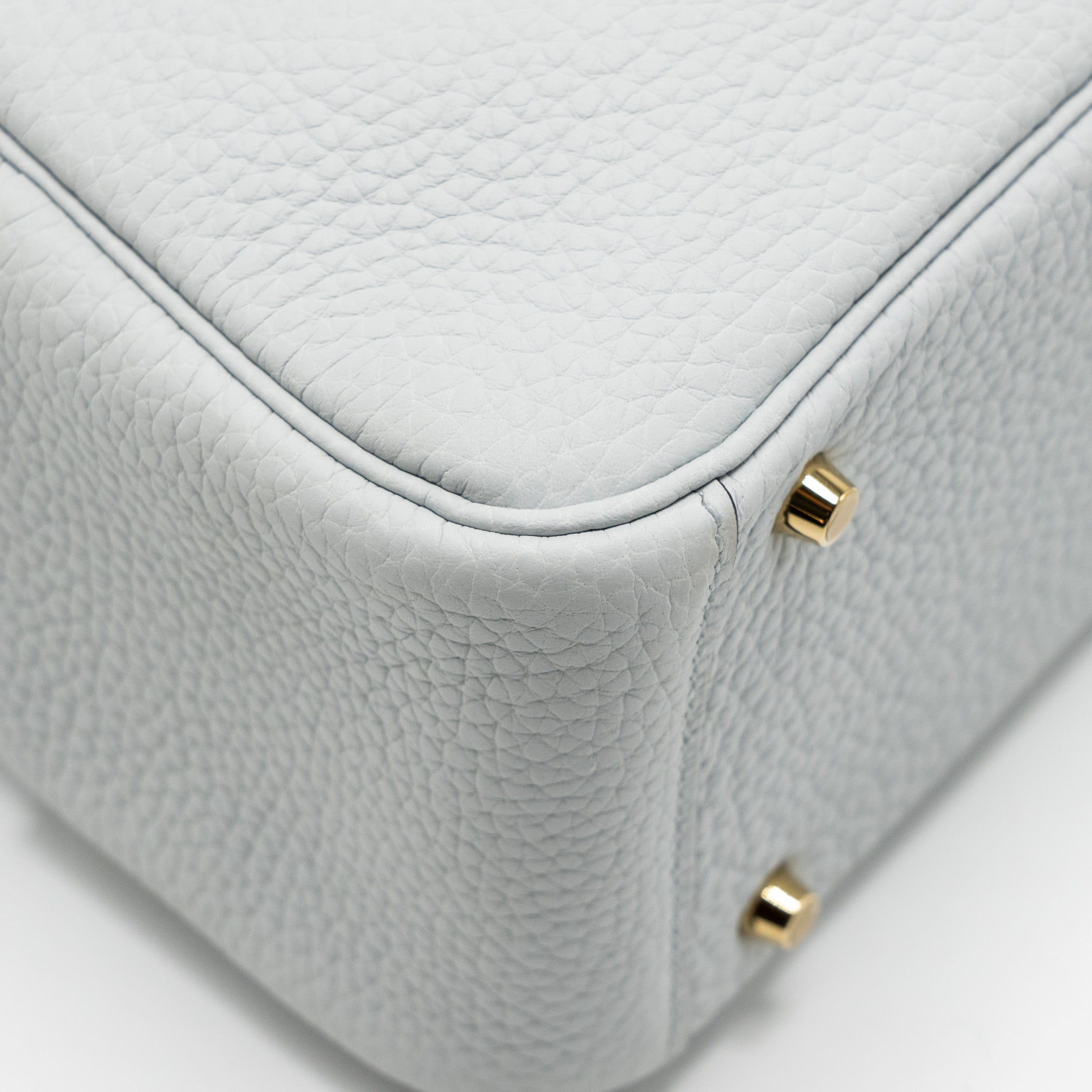 HERMES MINI LINDY CLEMENCE BLEU PALE GHW