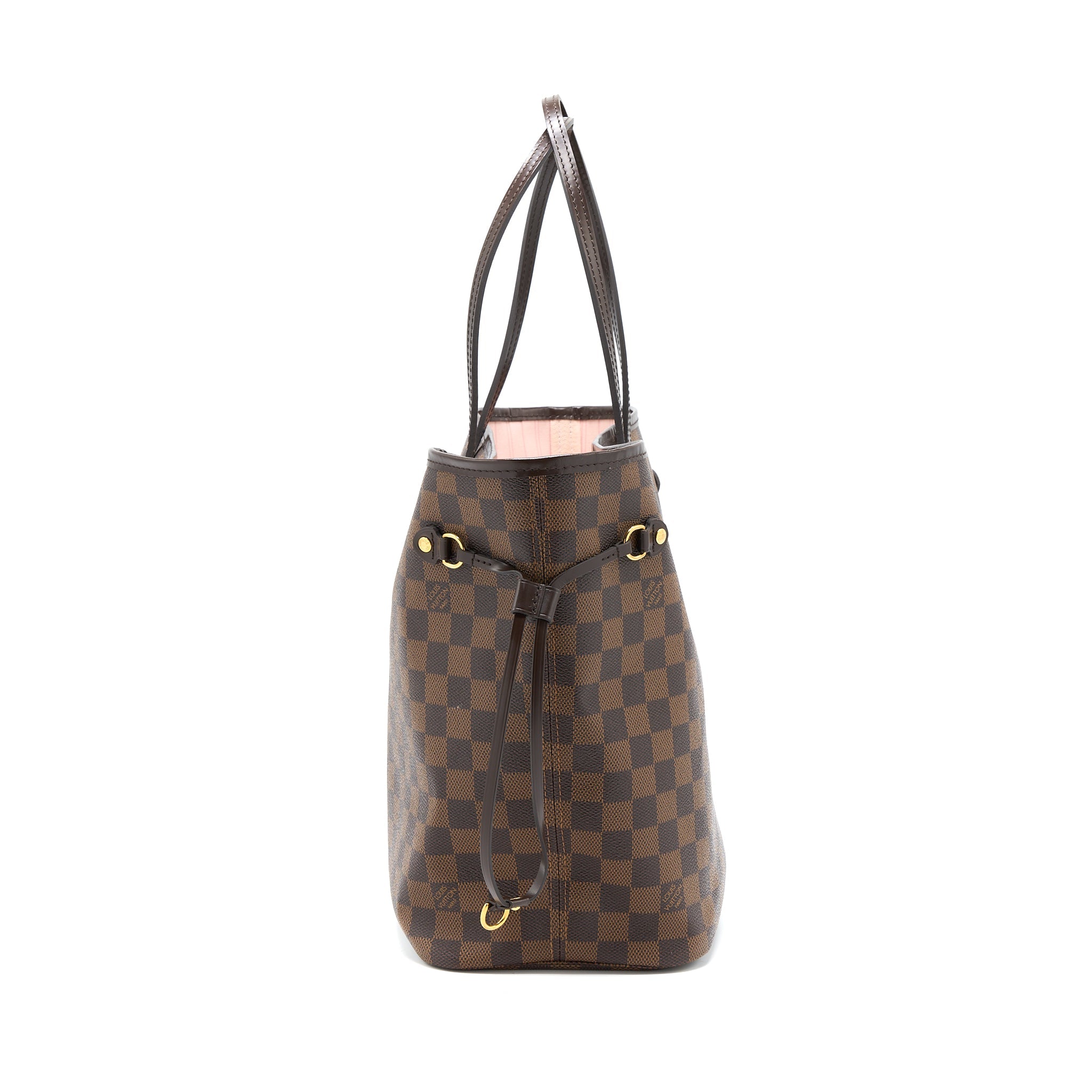 LOUIS VUITTON NEVERFULL MM DAMIER EBENE/PINK GHW