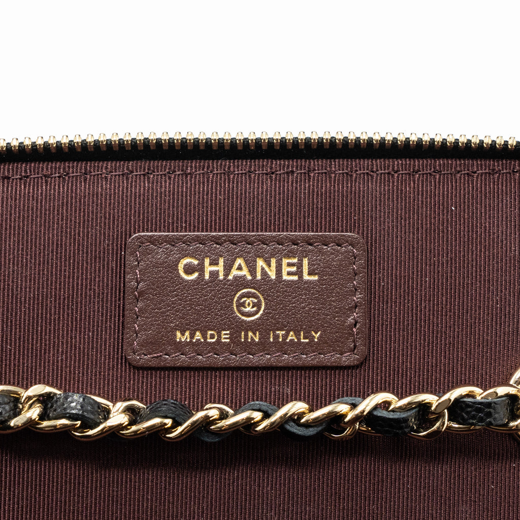 CHANEL LONG VANITY WITH CHAIN CAVIAR BLACK LGHW