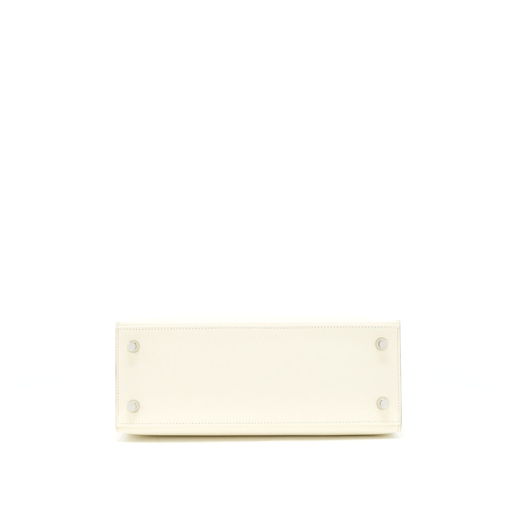 HERMES KELLY 25 EPSOM LEATHER NATA/ JAUNE POUSSIN/ SESAME SHW