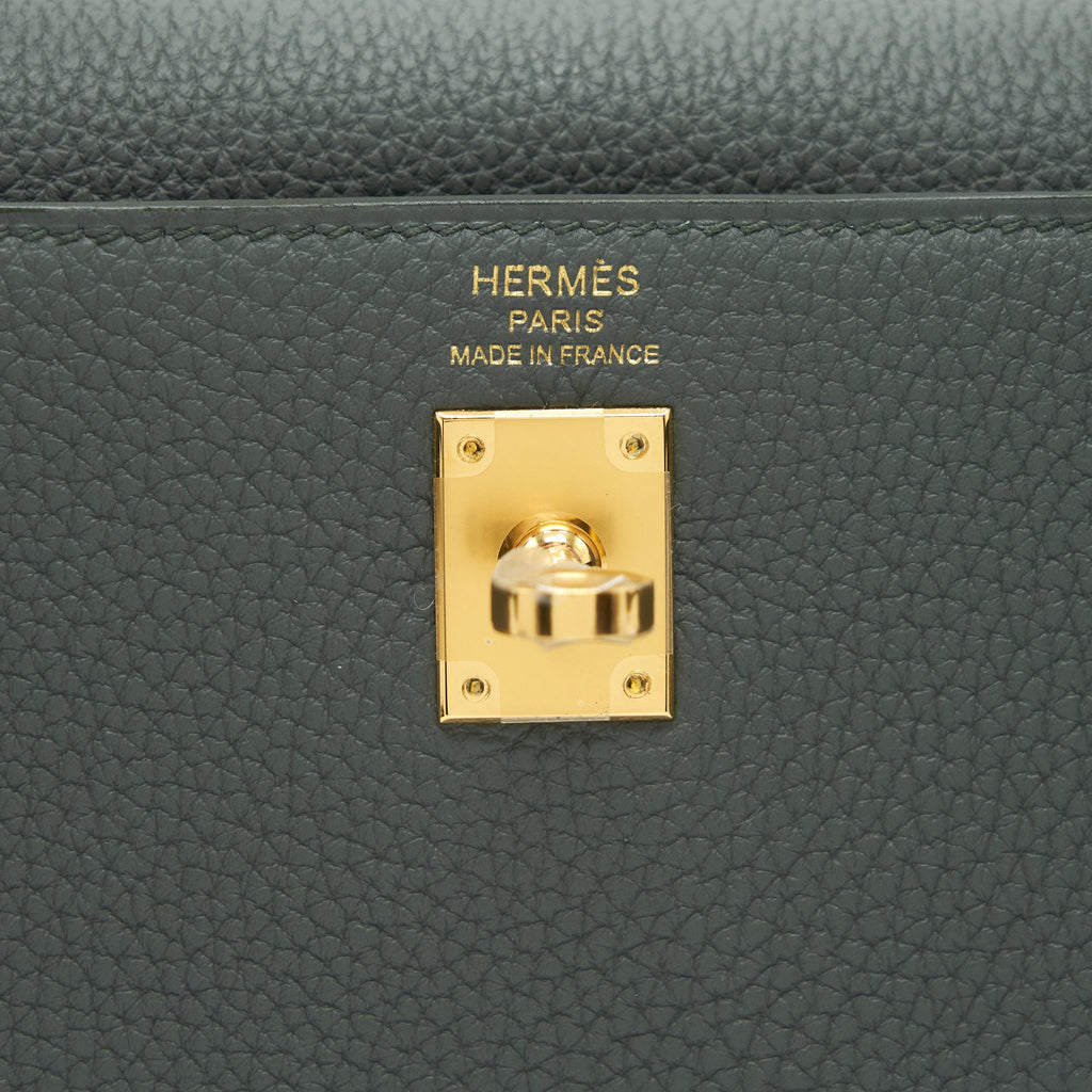 HERMES KELLY 25 RETOURNE TOGO 63 VERT AMANDA GHW