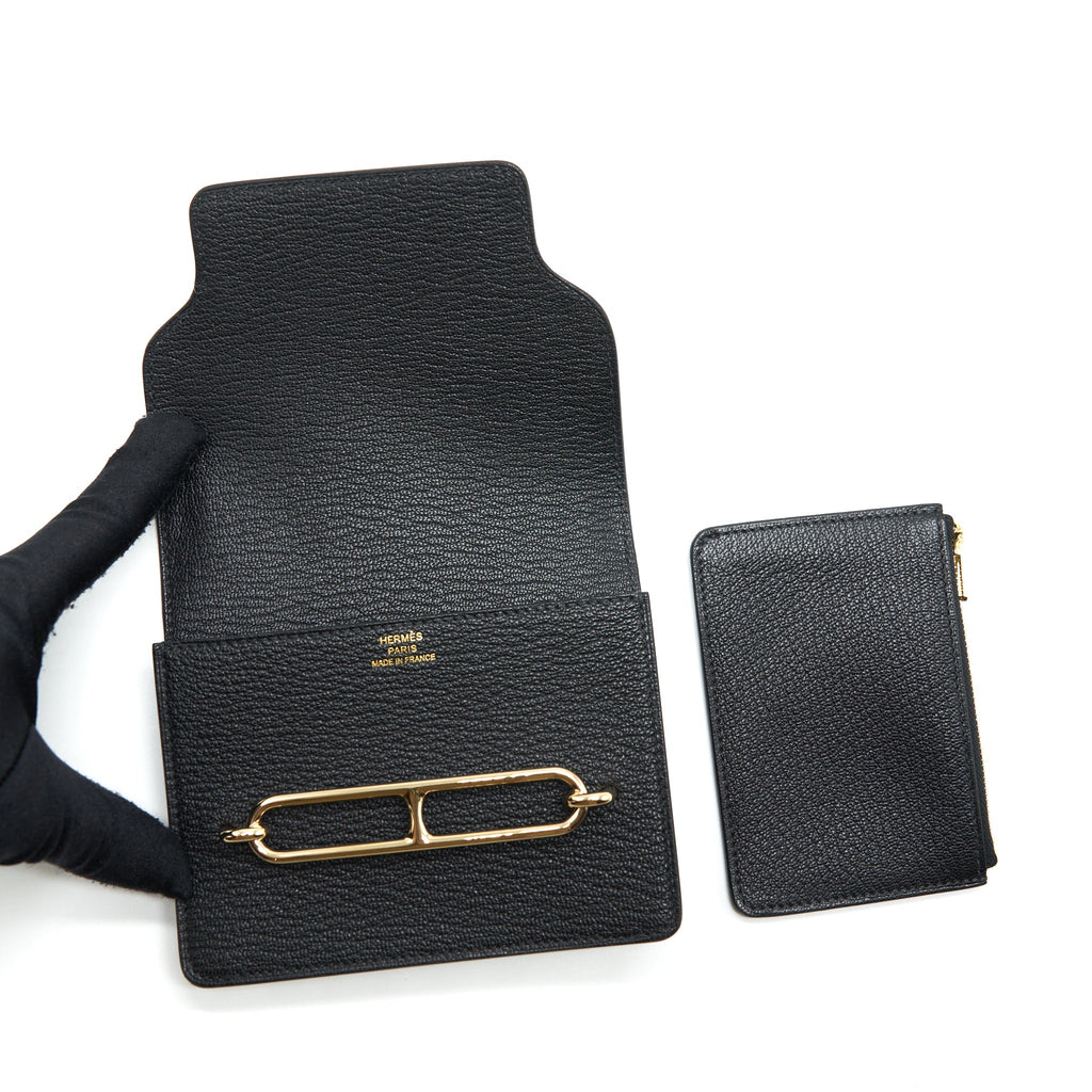 HERMES ROULIS SLIM CHÈVRE MYSORE BLACK GHW