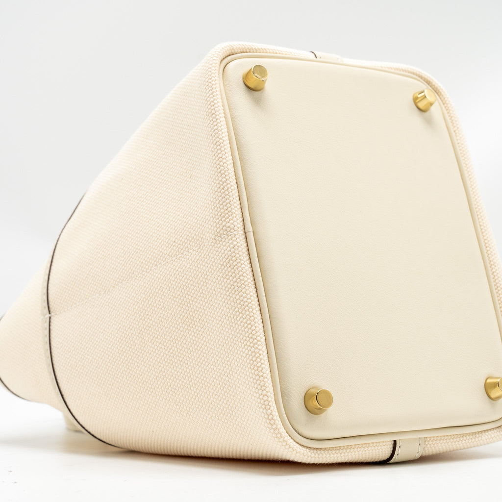 HERMES PICOTIN CARGO 18 LOCK BAG SWIFT / TOILE CANVAS NATA GHW