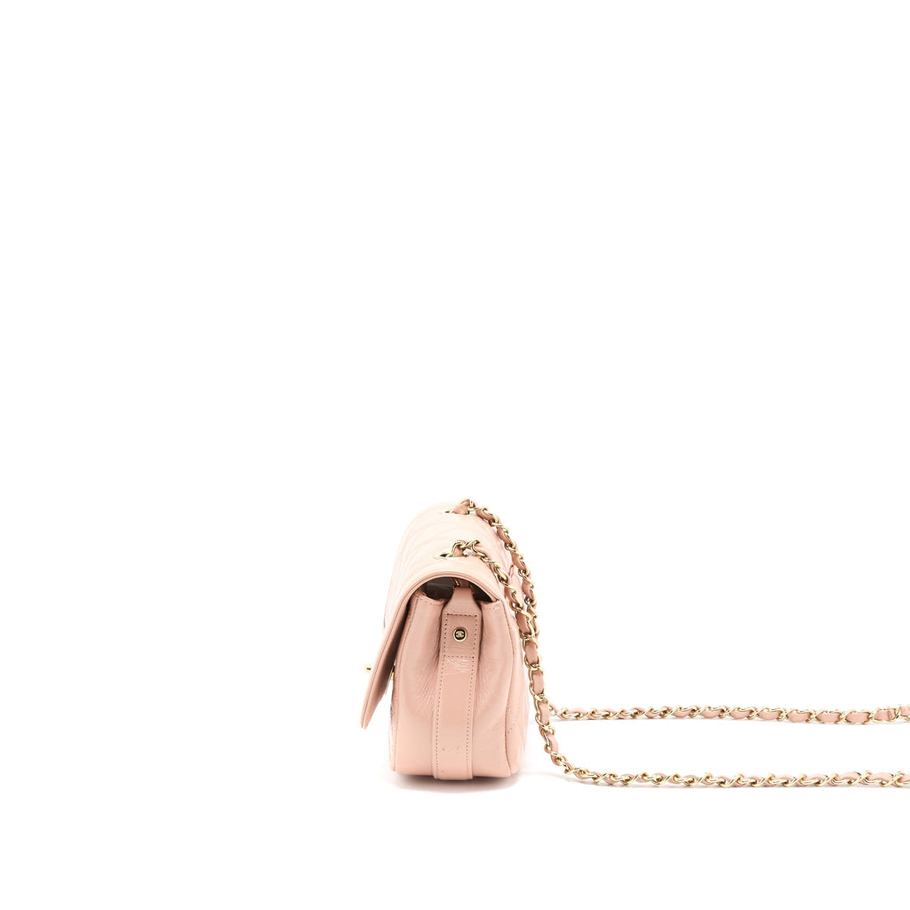CHANEL SEASONAL FLAP BAG AGED CALFSKIN PINK LGHW