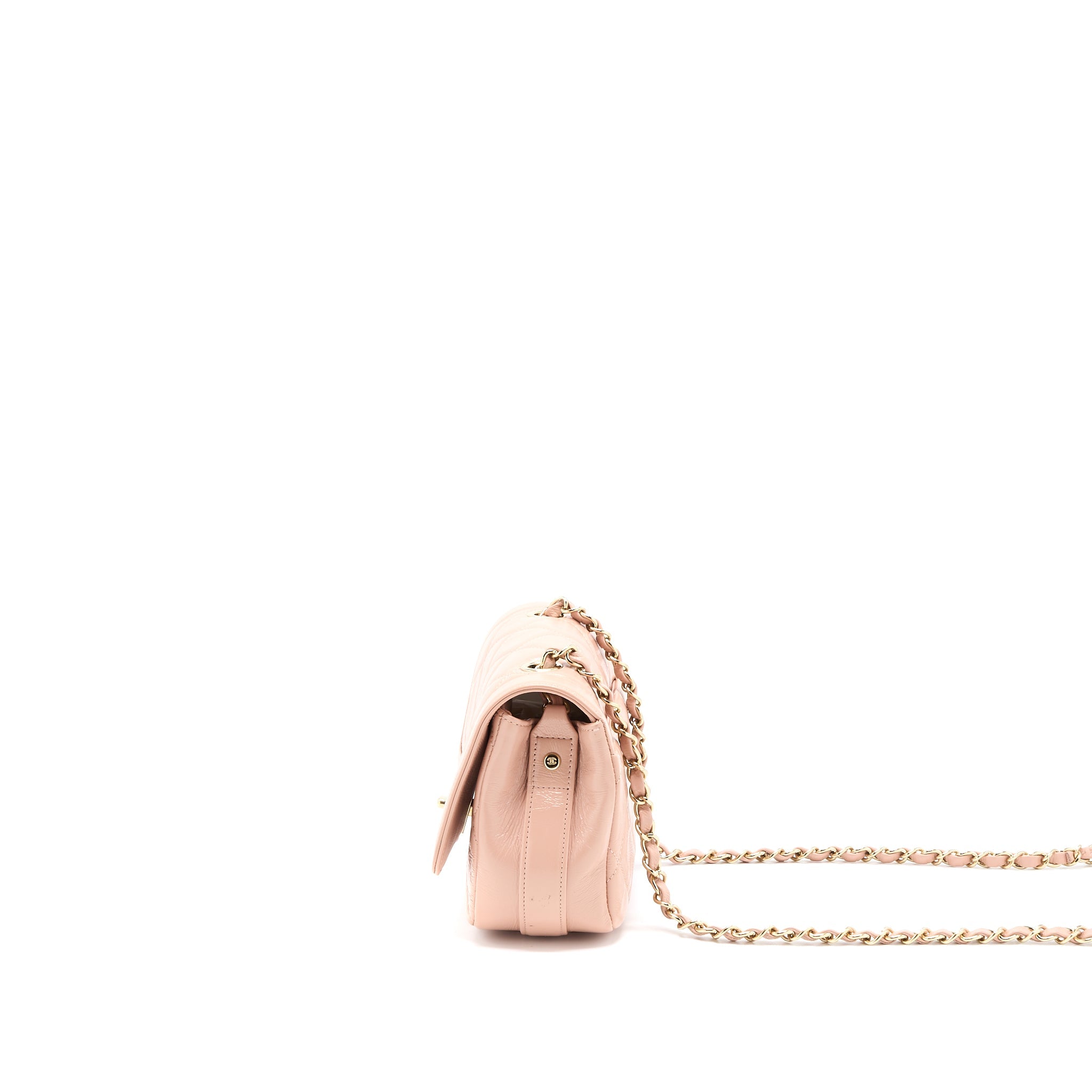 CHANEL SEASONAL FLAP BAG AGED CALFSKIN PINK LGHW