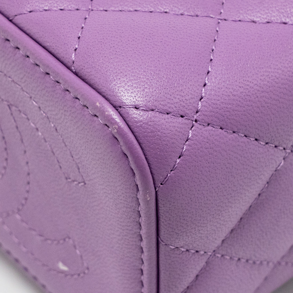 CHANEL MINI VANITY CASE WITH GIANT CHAIN LAMBSKIN PURPLE LGHW