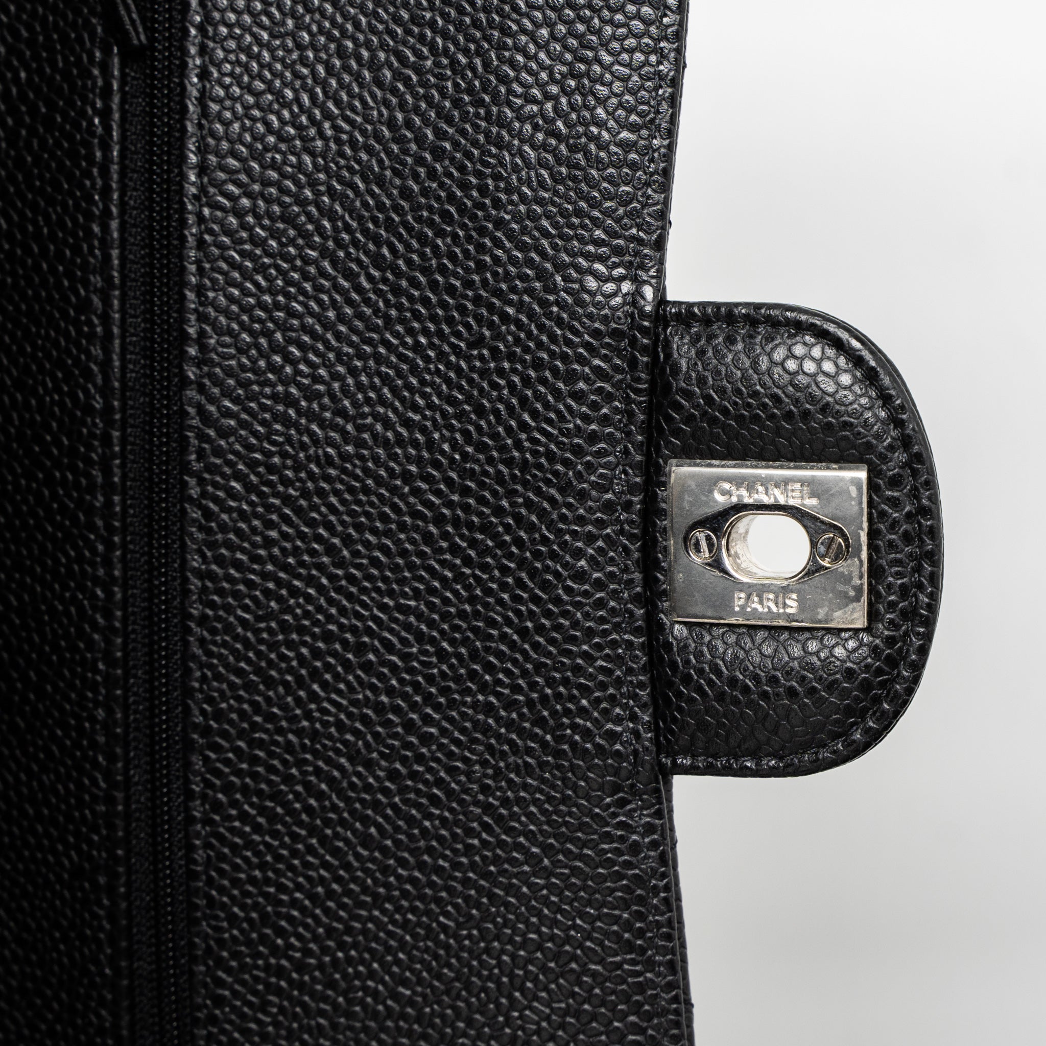 CHANEL MEDIUM CLASSIC DOUBLE FLAP BAG CAVIAR BLACK SHW