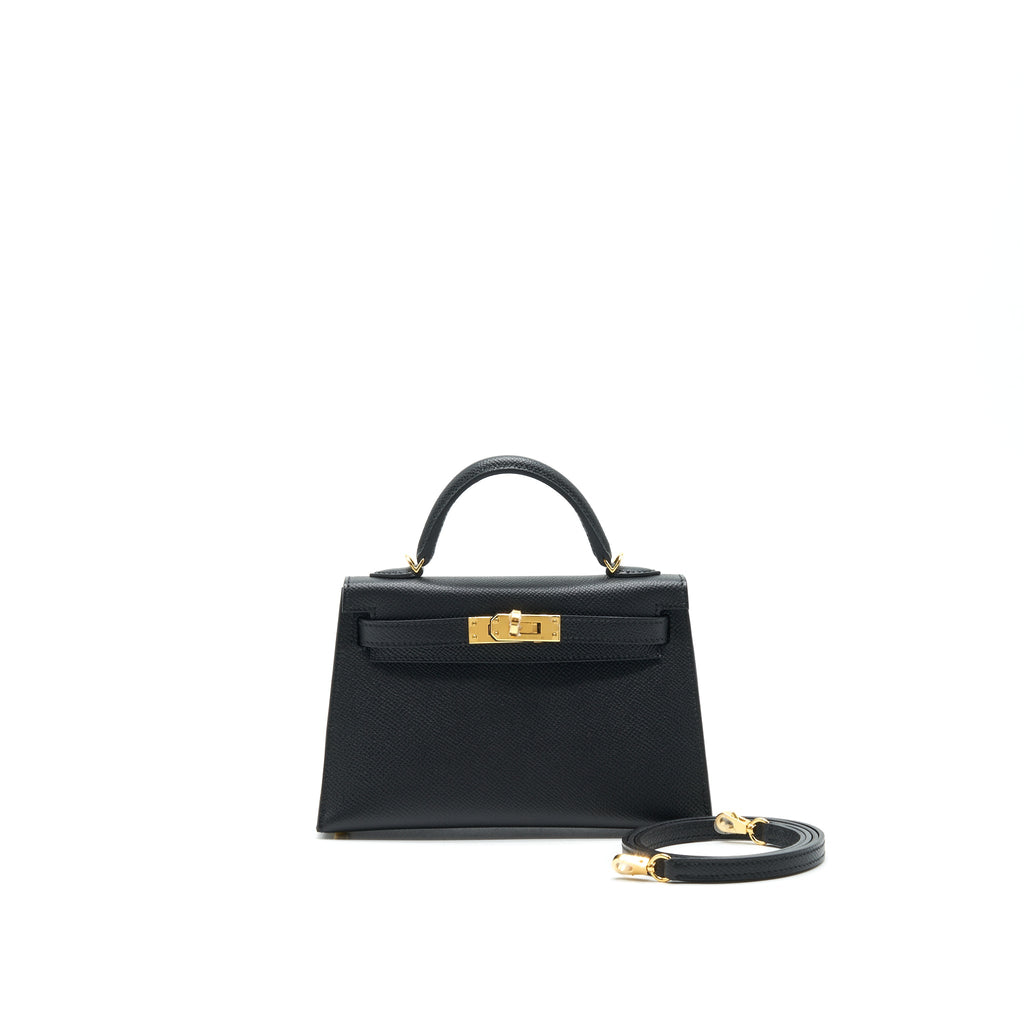 HERMES MINI KELLY Ⅱ EPSOM BLACK GHW