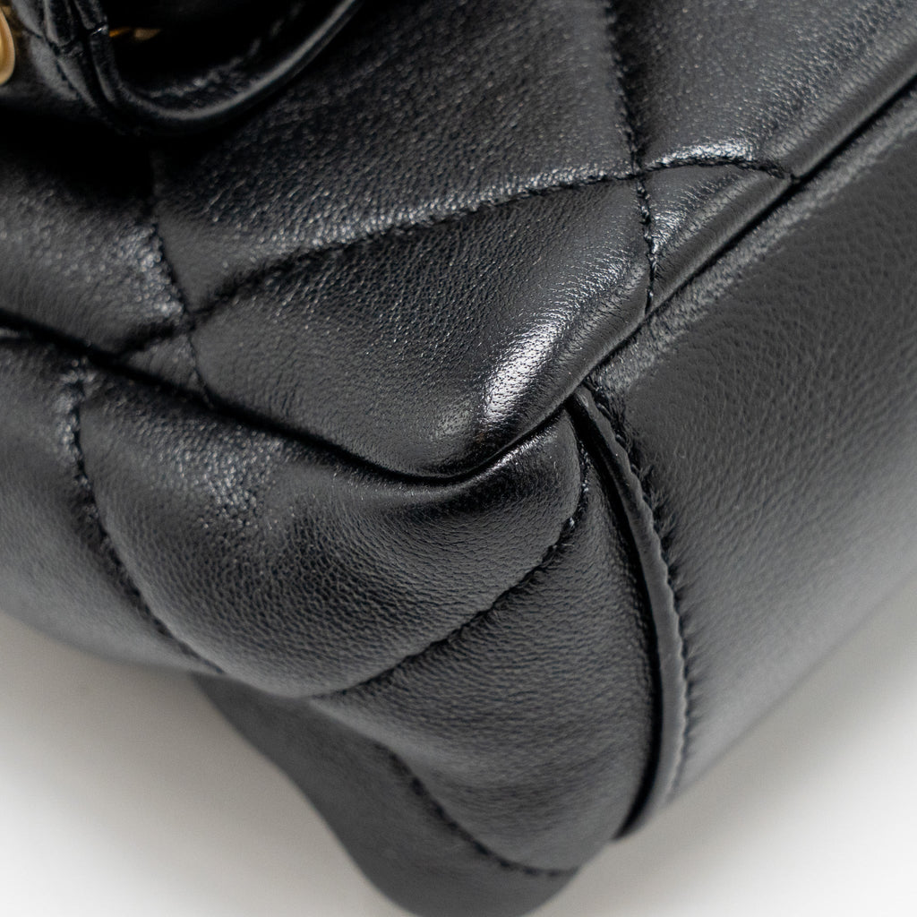 CHANEL LARGE HOBO BAG LAMBSKIN BLACK GHW (MICROCHIP)